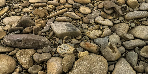 Galets Texture Sur Rive Une Rivière Montagne Pour Fond — Photo