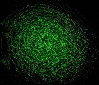 Bilimsel videoların arka planı olarak lazer ışığıyla çizim yapmak