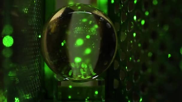 Fond Abstrait Jouant Lumière Laser Boule Cristal — Video