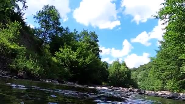 夏の山の川の結晶ピラミッド — ストック動画