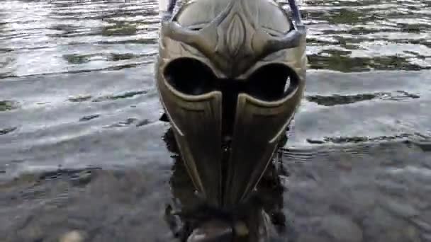 Metaphorical Installation Mountain River Gladiatorial Helmet — Video