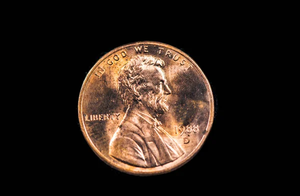 Voorzijde Van Een Amerikaanse Cent Munt Van 1988 — Stockfoto