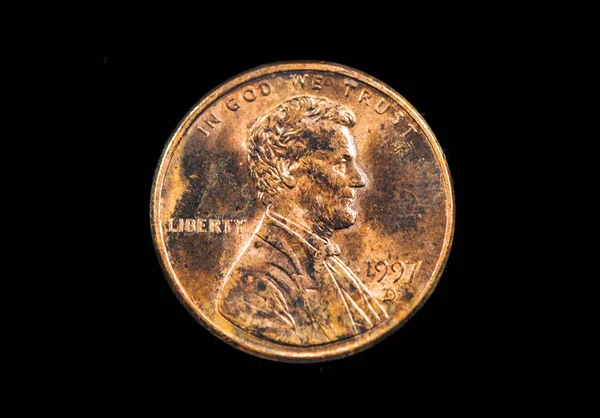 Obverse 1997 American One Cent Coin — стоковое фото