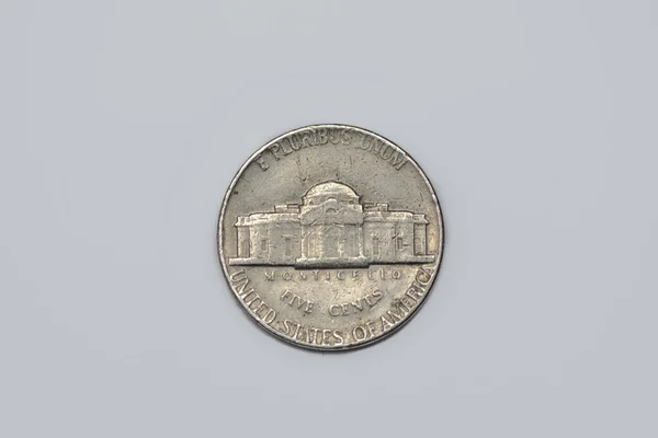 Reverse 1974 American Five Cents Coin — стоковое фото