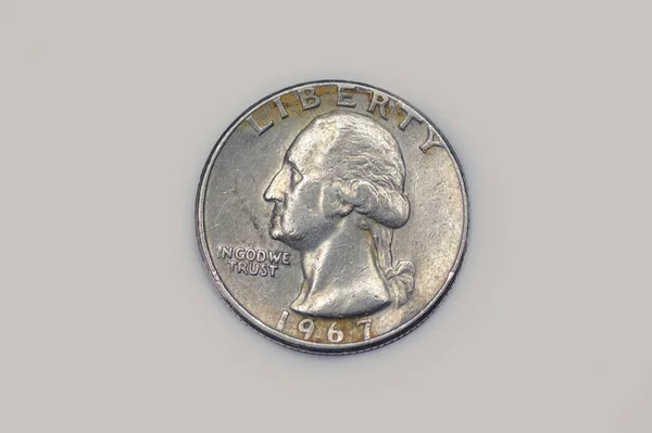 Obverse 1967 American Quarter Dollar Coin — Stockfoto