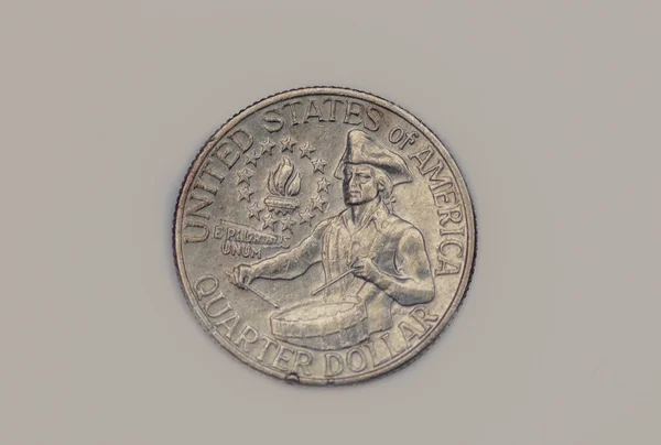 Reverse 1976 Commemorative American Quarter Dollar Coin — стокове фото