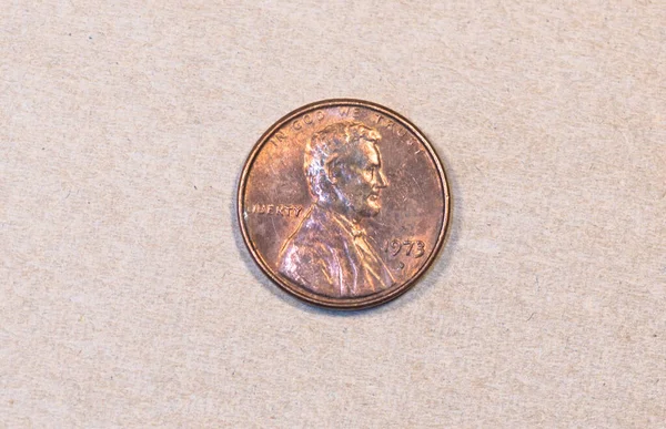 Obverse 1973 American One Cent Coin — Stok fotoğraf