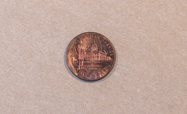 Reverse 2009 American One Cent Coin — Fotografia de Stock