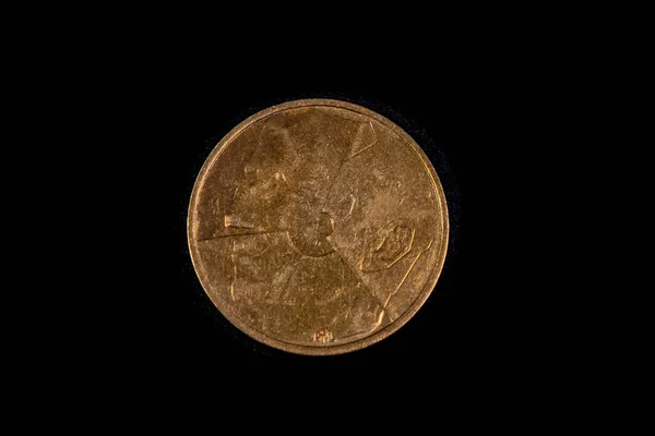 Vorderseite Einer Belgischen Fünf Franken Münze Von 1986 — Stockfoto
