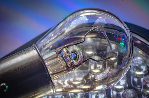 Close Miniature Electric Light Bulb — 图库照片