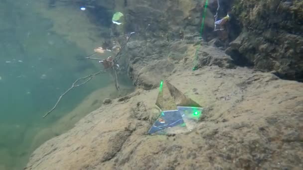 Paysage Sous Marin Une Rivière Montagne Dans Les Carpates — Video