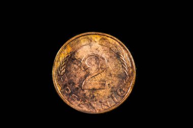 Reverse of a 1995 German 2 pfennig coin