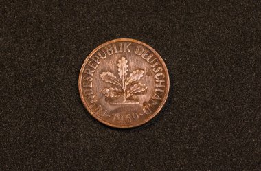 Reverse of a 1969 German 10 pfennig coin