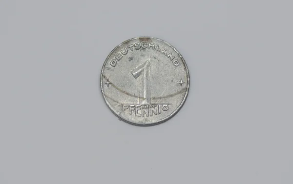 Reverse 1950 German Pfennig Coin — ストック写真