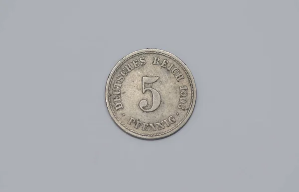 Reverse 1903 German Pfennig Coin — стоковое фото