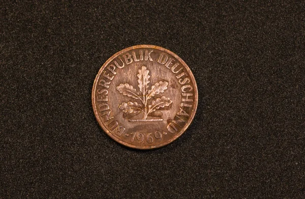 Reverse 1969 German Pfennig Coin — 스톡 사진