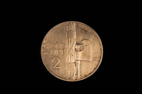 Обратная Сторона Итальянской Монеты Лиры 1924 Года — стоковое фото