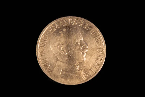 Εμπροσθότυπος Ενός Ιταλικού Νομίσματος Των Λιρών Του 1924 — Φωτογραφία Αρχείου