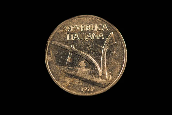 Аверс Итальянской Лировой Монеты 1979 Года — стоковое фото