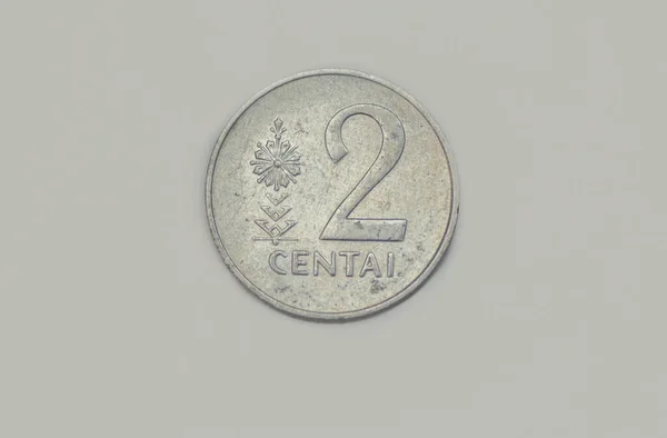 Reverse 1936 Lithuanian Centai Coin — Zdjęcie stockowe