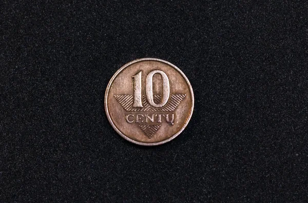 Зворотний Бік Литовської Монети Центів 1997 Року — стокове фото