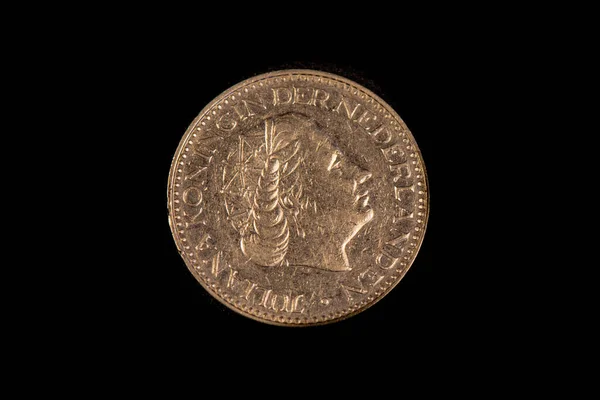 Obverse 1968 Dutch Gulden Coin — 스톡 사진