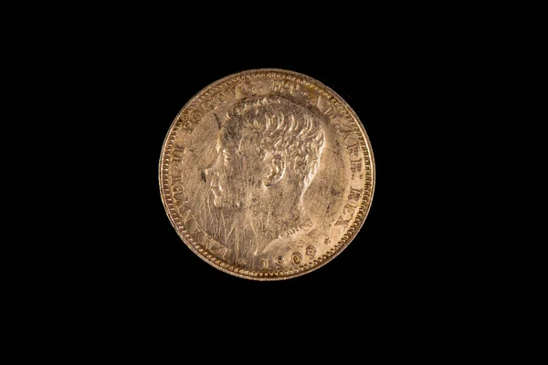 Obverse Portuguese 200 Reales Coin 1909 — Foto de Stock
