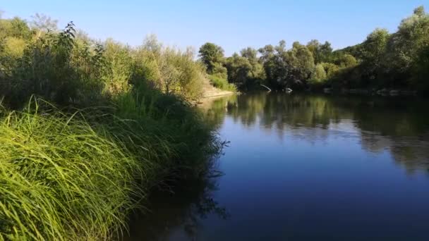 Gün Batımında Bir Dağ Nehrinin Manzarası — Stok video