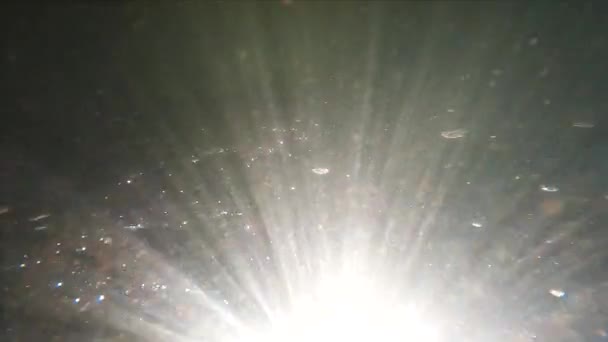 Υποβρύχια Τοπίο Των Ακτίνων Του Ήλιου Ένα Ποτάμι Βουνό — Αρχείο Βίντεο