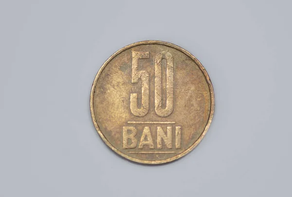 Обратный Ход Румынской Монеты Бани 2005 — стоковое фото