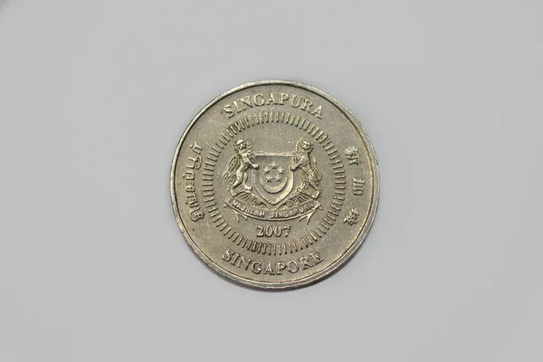 Εμπρόσθια Όψη Νομίσματος Λεπτών Της Σιγκαπούρης Του 2007 — Φωτογραφία Αρχείου