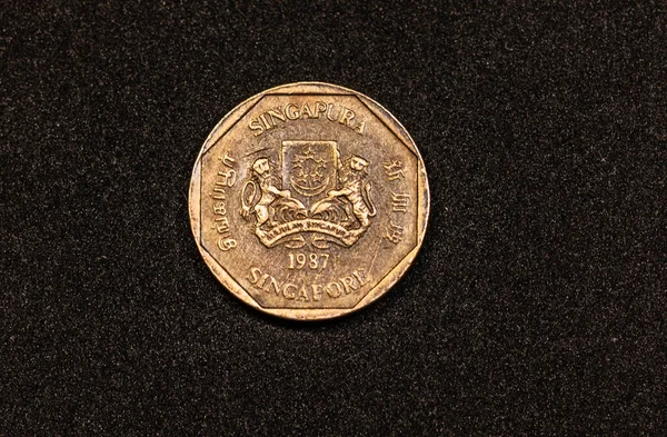 Obverse 1987 Singaporean Dollar Coin — Stok fotoğraf