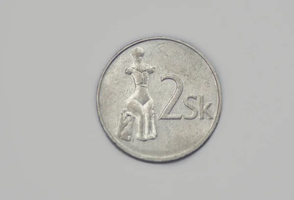 Обернення Словенської Монети Два Крони 1993 Року — стокове фото