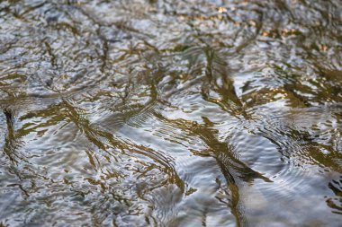 Texture pattern of light on the waves of a mountain river