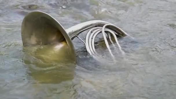 Landscape French Horn Mountain River — Stockvideo