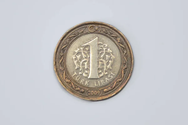 Reverse Turkish Lira Coin 2009 — Foto Stock