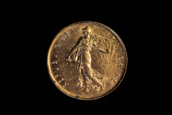 Obverse 1975 French Franc Coin — ストック写真
