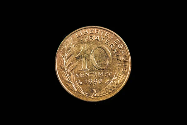 Reverse 1990 French Centime Coin — ストック写真