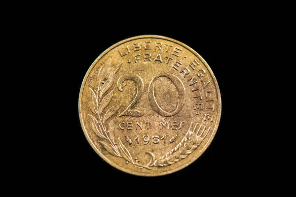 Reverse 1981 French Centime Coin — Stock Photo, Image