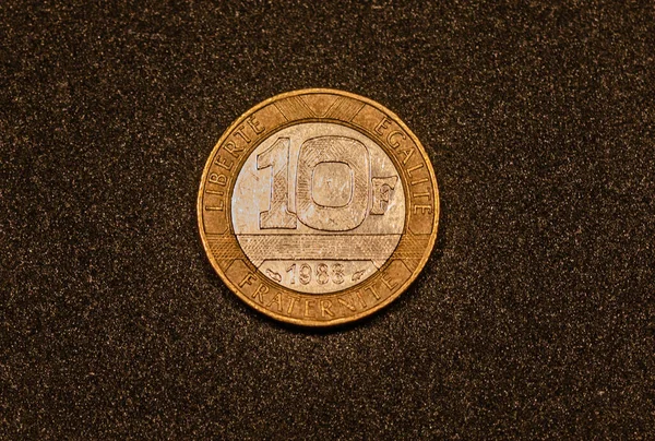 Reverse 1988 French Franc Coin — Zdjęcie stockowe