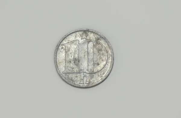 Reverse 1986 Czech Heller Coin — Foto Stock