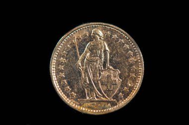 Obverse of a 1977 Swiss half franc coin