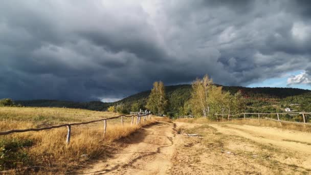 Time Lapse Autumn Carpathians Storm — 图库视频影像