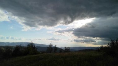 Time lapse in the autumn Carpathians before the storm