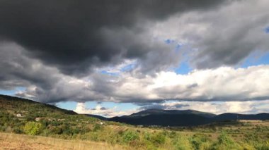 Time lapse in the autumn Carpathians before the storm
