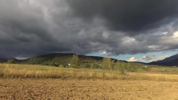 Time Lapse Autumn Carpathians Storm — Video Stock