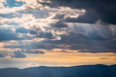 Thunderclouds in the autumn Carpathians