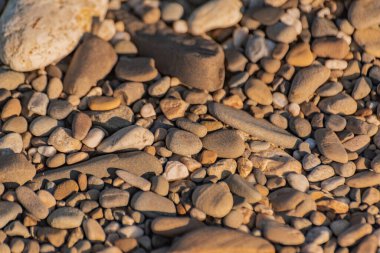 The texture of natural stones on the river bank