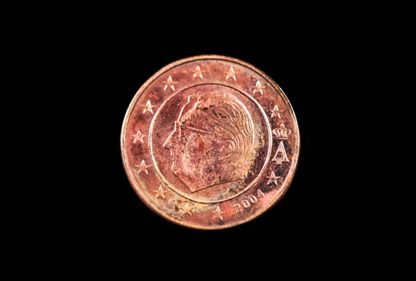 Przewrót Monety Belgijskiej Nominale Centów 2004 — Zdjęcie stockowe