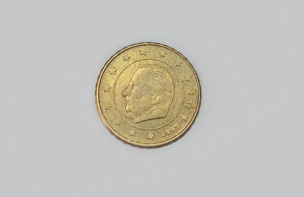 Obrácená Belgická Mince Hodnotě Centů Roku 1999 — Stock fotografie